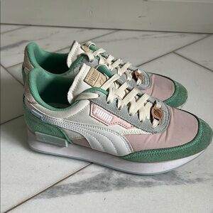 Puma Green & Pink Animal Crossing Retro Sneakers